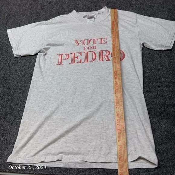 Vote For Pedro Shirt Adult Small Gray Short Sleeve - Picture 4 of 6